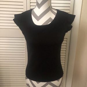 Vintage Lilly Pulitzer black silk blend short sleeve top size medium